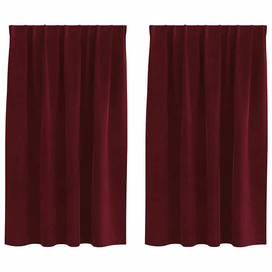 Vidaxl verduisterende gordijnen 2 pcs wijnrood 140 x 140 cm fluweel