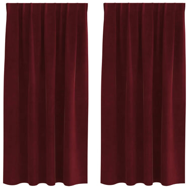 Vidaxl verduisterende gordijnen 2 pcs wijnrood 140 x 175 cm fluweel