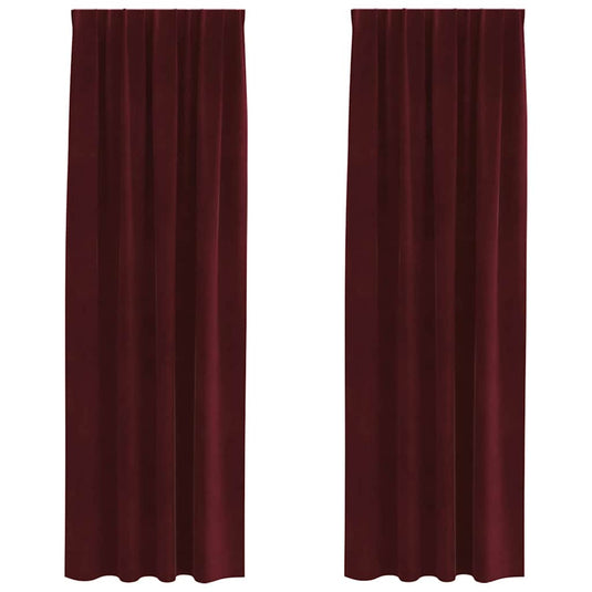 Vidaxl verduisterende gordijnen 2 pcs wijnrood 140 x 225 cm fluweel