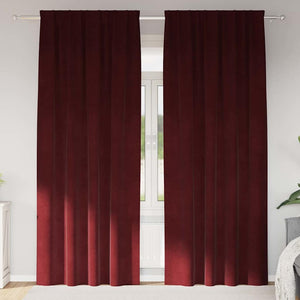 Vidaxl verduisterende gordijnen 2 pcs wijnrood 140 x 260 cm fluweel