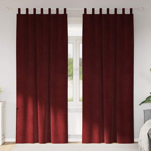 Vidaxl verduisterende gordijnen 2 pcs wijnrood 140 x 260 cm fluweel