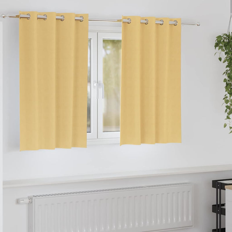 ギャラリービューアに画像をロードする, Vidaxl zwart-out gordijnen met ringen 2 pcs beige 140 x 140 cm
