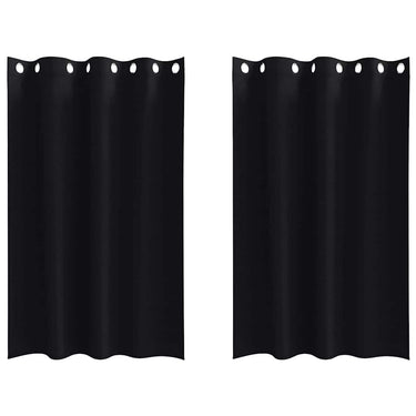 Vidaxl zwart-out gordijnen met ringen 2 pcs zwart 175 x 140 cm