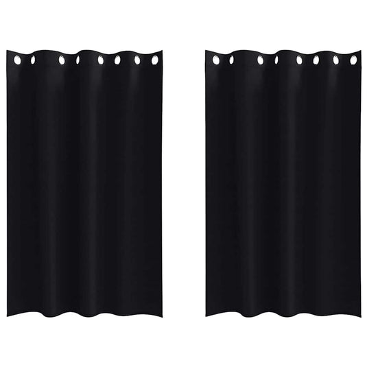 Vidaxl zwart-out gordijnen met ringen 2 pcs zwart 175 x 140 cm