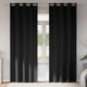 Vidaxl zwart-out gordijnen met ringen 2 pcs zwart 225 x 140 cm