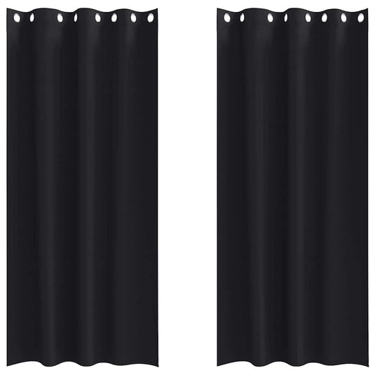 Vidaxl zwart-out gordijnen met ringen 2 pcs zwart 245 x 140 cm
