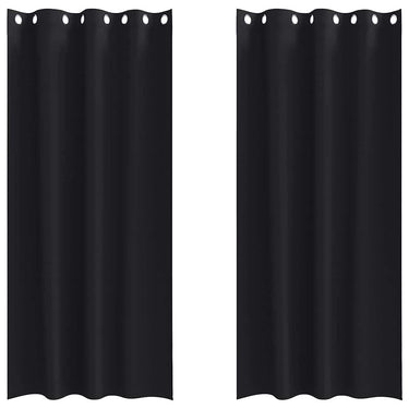 Vidaxl zwart-out gordijnen met ringen 2 pcs zwart 260 x 140 cm