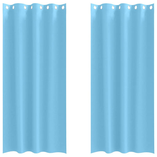 Vidaxl zwart-out gordijnen met ringen 2 pcs lichtblauw 245 x 140 cm