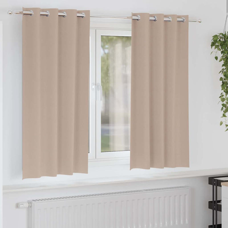 Chargez l'image dans la visionneuse de la galerie, Vidaxl zwart-out gordijnen met ringen 2 pcs taupe 175 x 140 cm
