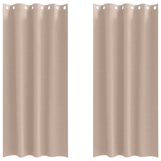Vidaxl zwart-out gordijnen met ringen 2 pcs taupe 225 x 140 cm