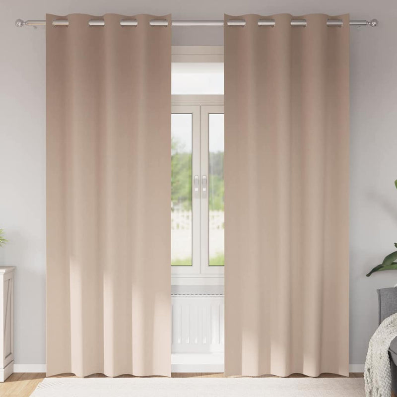 Chargez l'image dans la visionneuse de la galerie, Vidaxl zwart-out gordijnen met ringen 2 pcs taupe 245 x 140 cm
