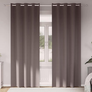 Vidaxl zwart-out gordijnen met ringen 2 pcs donkerbruin 225 x 140 cm