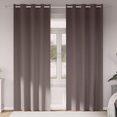 Vidaxl zwart-out gordijnen met ringen 2 pcs donkerbruin 225 x 140 cm