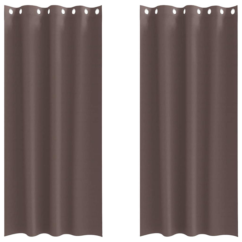 ギャラリービューアに画像をロードする, Vidaxl zwart-out gordijnen met ringen 2 pcs donkerbruin 225 x 140 cm
