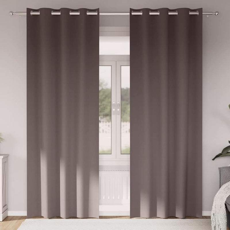 ギャラリービューアに画像をロードする, Vidaxl zwart-out gordijnen met ringen 2 pcs donkerbruin 245 x 140 cm
