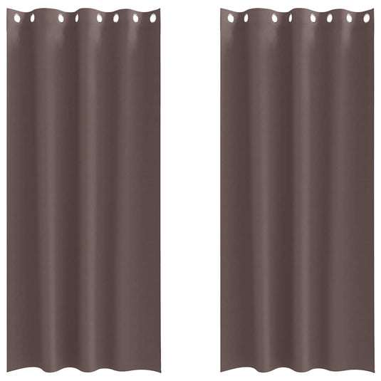 Vidaxl zwart-out gordijnen met ringen 2 pcs donkerbruin 260 x 140 cm