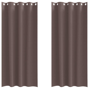 Vidaxl zwart-out gordijnen met ringen 2 pcs donkerbruin 260 x 140 cm