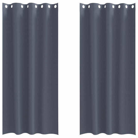 Vidaxl zwart-out gordijnen met ringen 2 pcs antraciet 225 x 140 cm