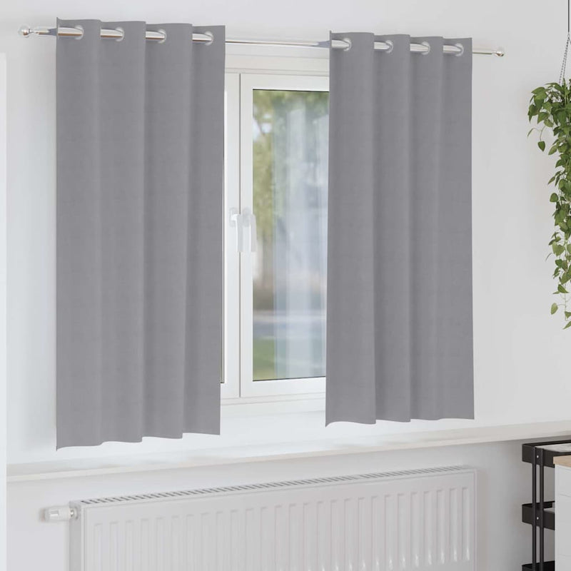 ギャラリービューアに画像をロードする, Vidaxl zwart-out gordijnen met ringen 2 pcs lichtgrijs 175 x 140 cm
