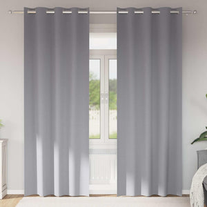 Vidaxl zwart-out gordijnen met ringen 2 pcs lichtgrijs 245 x 140 cm