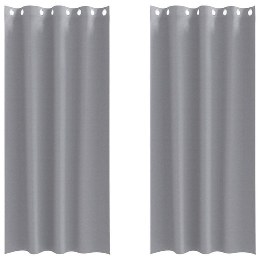 Vidaxl zwart-out gordijnen met ringen 2 pcs lichtgrijs 245 x 140 cm