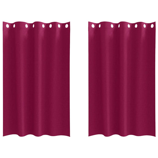 Vidaxl zwart-out gordijnen met ringen 2 pcs wijnrood 175 x 140 cm