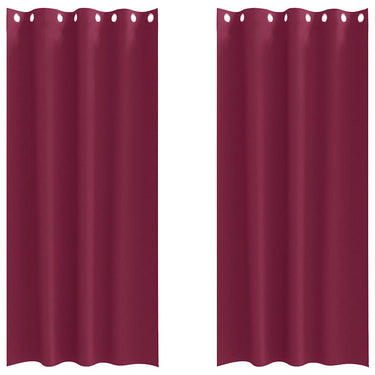 Vidaxl zwart-out gordijnen met ringen 2 pcs wijnrood 245 x 140 cm