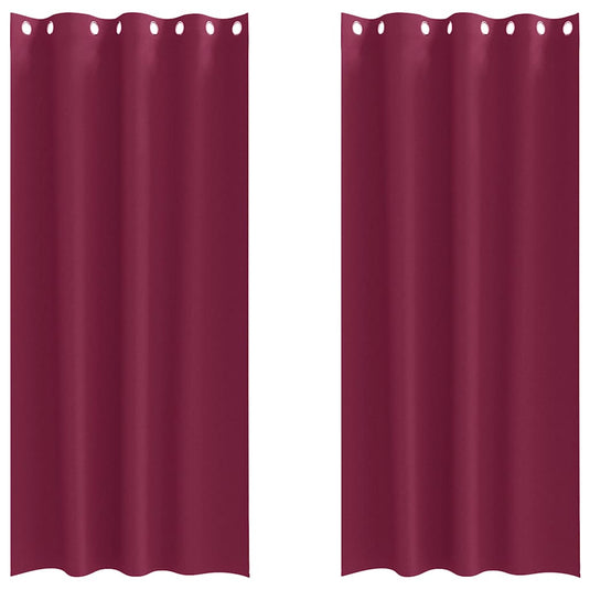 Vidaxl zwart-out gordijnen met ringen 2 pcs wijnrood 245 x 140 cm