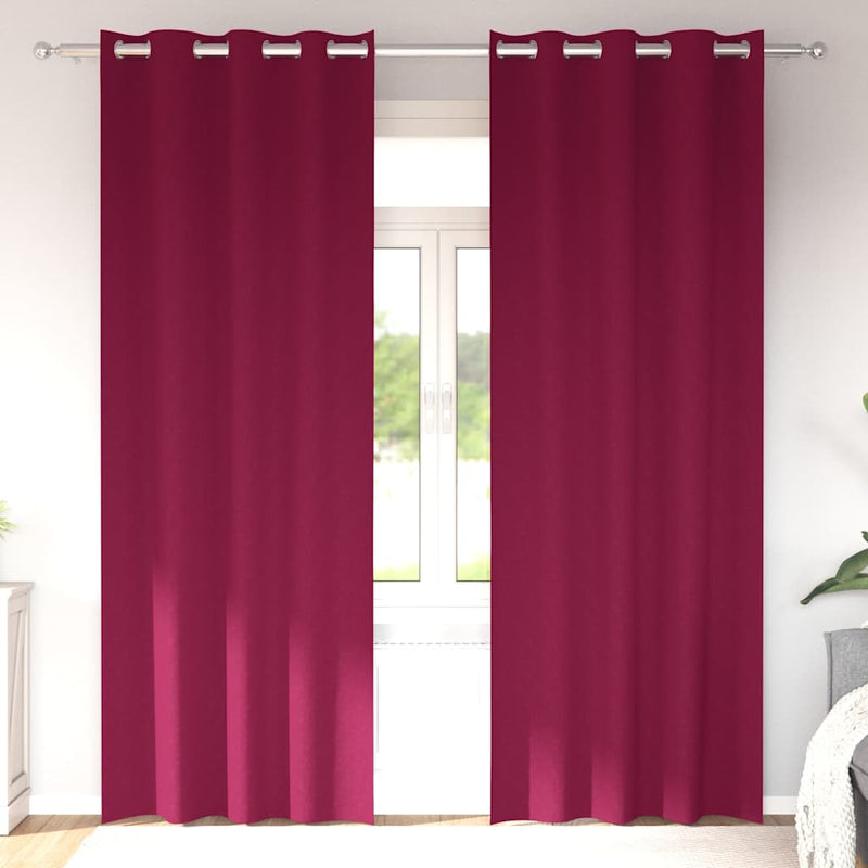 ギャラリービューアに画像をロードする, Vidaxl zwart-out gordijnen met ringen 2 pcs wijnrood 260 x 140 cm
