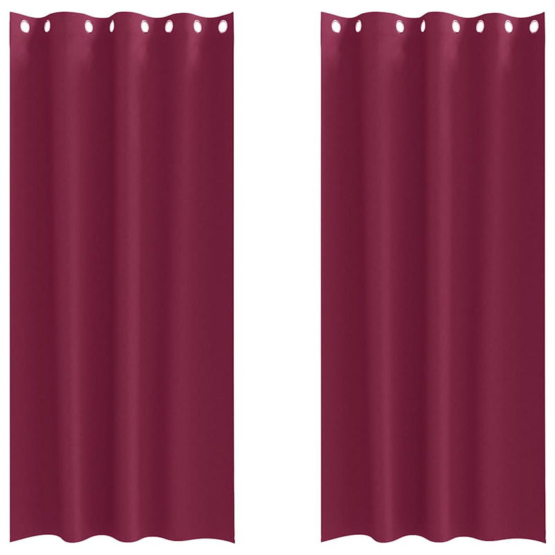 ギャラリービューアに画像をロードする, Vidaxl zwart-out gordijnen met ringen 2 pcs wijnrood 260 x 140 cm

