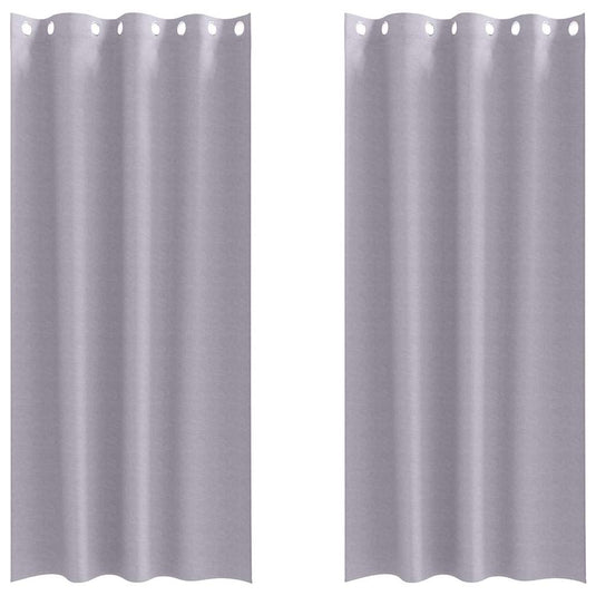 Vidaxl zwart-out gordijnen met ringen 2 pcs metaalgrijs 225 x 140 cm
