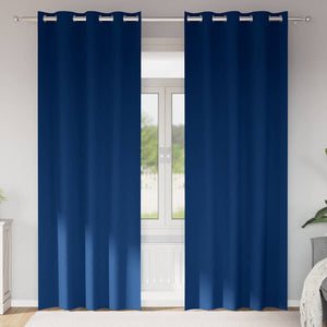 Vidaxl zwart-out gordijnen met ringen 2 pcs donkerblauw 225 x 140 cm