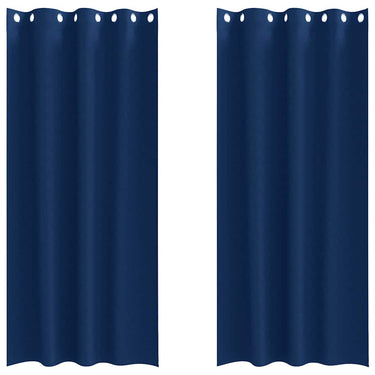 Vidaxl zwart-out gordijnen met ringen 2 pcs donkerblauw 225 x 140 cm