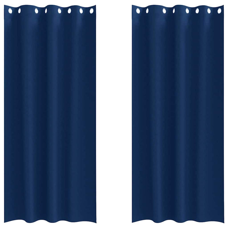 ギャラリービューアに画像をロードする, Vidaxl zwart-out gordijnen met ringen 2 pcs donkerblauw 260 x 140 cm
