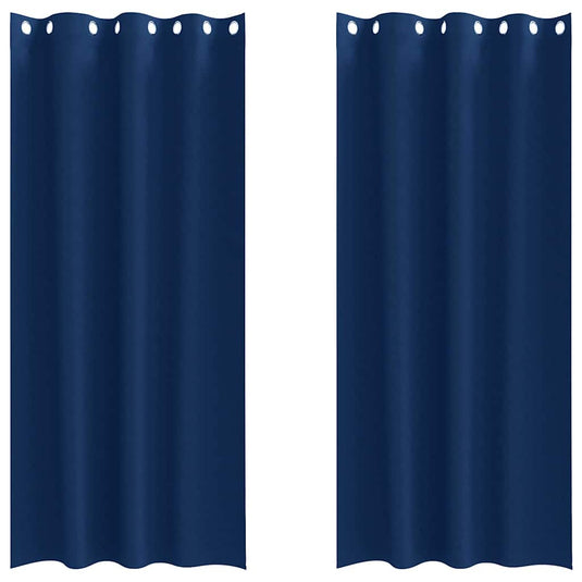 Vidaxl zwart-out gordijnen met ringen 2 pcs donkerblauw 260 x 140 cm