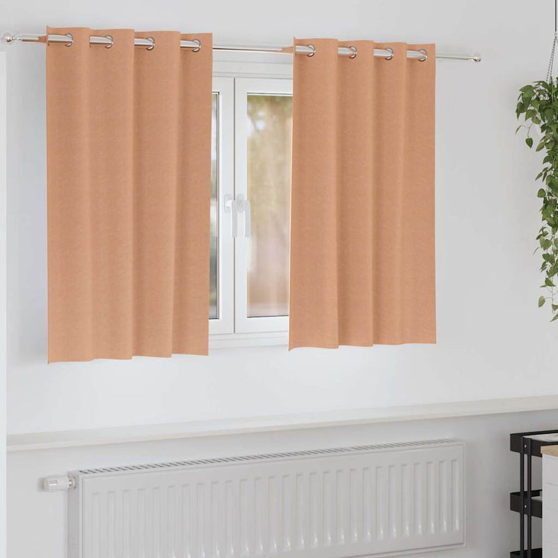ギャラリービューアに画像をロードする, Vidaxl zwart-out gordijnen met ringen 2 pcs licht bruin 140 x 140 cm
