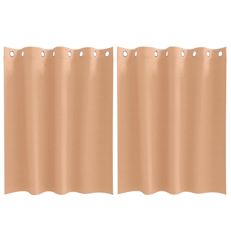 ギャラリービューアに画像をロードする, Vidaxl zwart-out gordijnen met ringen 2 pcs licht bruin 140 x 140 cm
