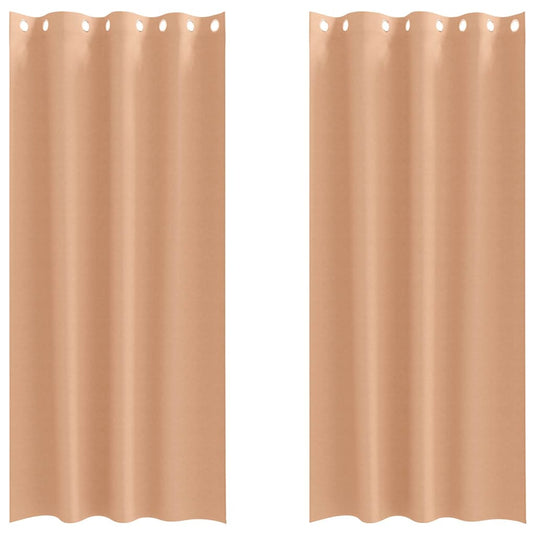 Vidaxl zwart-out gordijnen met ringen 2 pcs licht bruin 225 x 140 cm