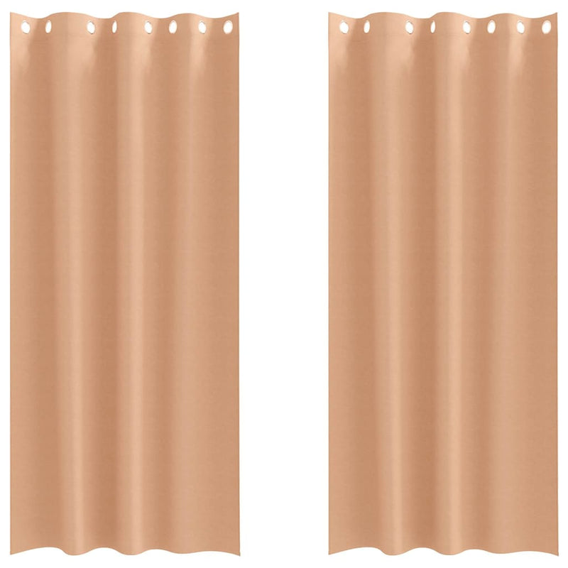 ギャラリービューアに画像をロードする, Vidaxl zwart-out gordijnen met ringen 2 pcs licht bruin 245 x 140 cm
