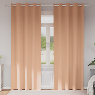 Vidaxl zwart-out gordijnen met ringen 2 pcs licht bruin 260 x 140 cm