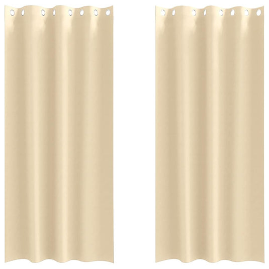 Vidaxl zwart-out gordijnen met ringen 2 pcs crème 245 x 140 cm
