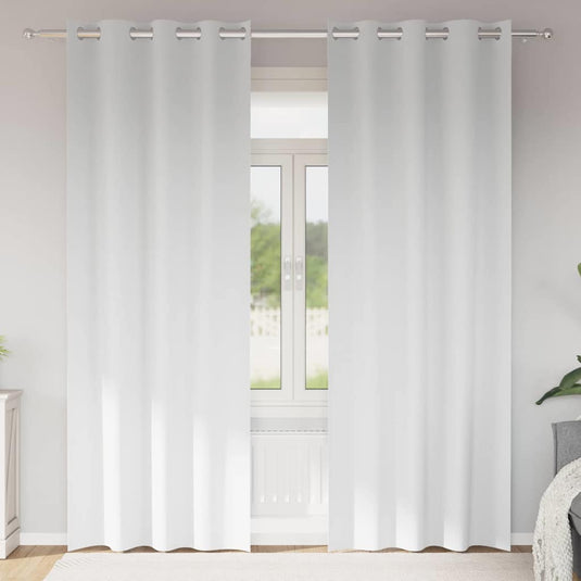 Vidaxl zwart-out gordijnen met ringen 2 pcs puur wit 245 x 140 cm
