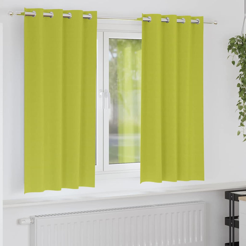 Chargez l'image dans la visionneuse de la galerie, Vidaxl zwart-out gordijnen met ringen 2 pcs groen 175 x 140 cm
