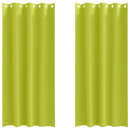 Vidaxl zwart-out gordijnen met ringen 2 pcs groen 225 x 140 cm