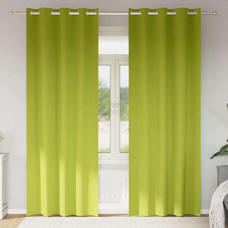 ギャラリービューアに画像をロードする, Vidaxl zwart-out gordijnen met ringen 2 pcs groen 245 x 140 cm
