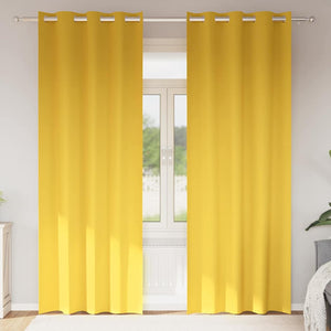 Vidaxl zwart-out gordijnen met ringen 2 pcs mosterdgeel 245 x 140 cm