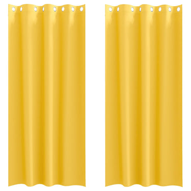 Vidaxl zwart-out gordijnen met ringen 2 pcs mosterdgeel 245 x 140 cm
