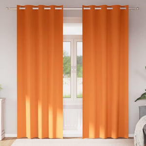 Vidaxl zwart-out gordijnen met ringen 2 pcs feloranje 225 x 140 cm