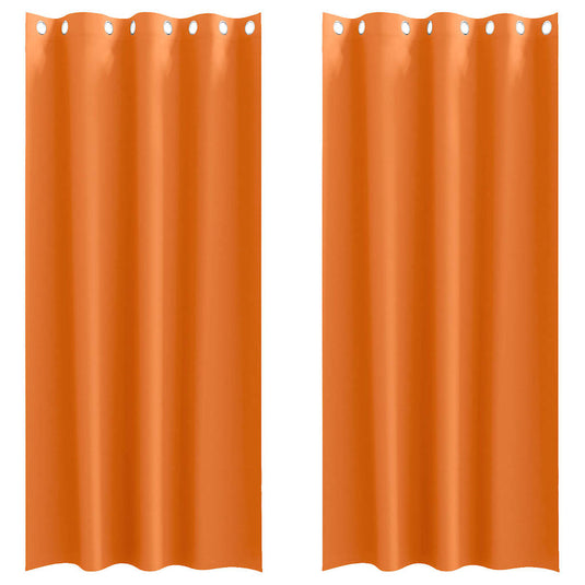 Vidaxl zwart-out gordijnen met ringen 2 pcs feloranje 225 x 140 cm