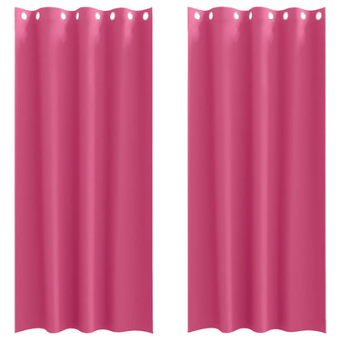 Vidaxl zwart-out gordijnen met ringen 2 pcs felroze 225 x 140 cm